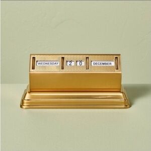 Hearth & Hand Perpetual Desktop Calendar Antique Brass